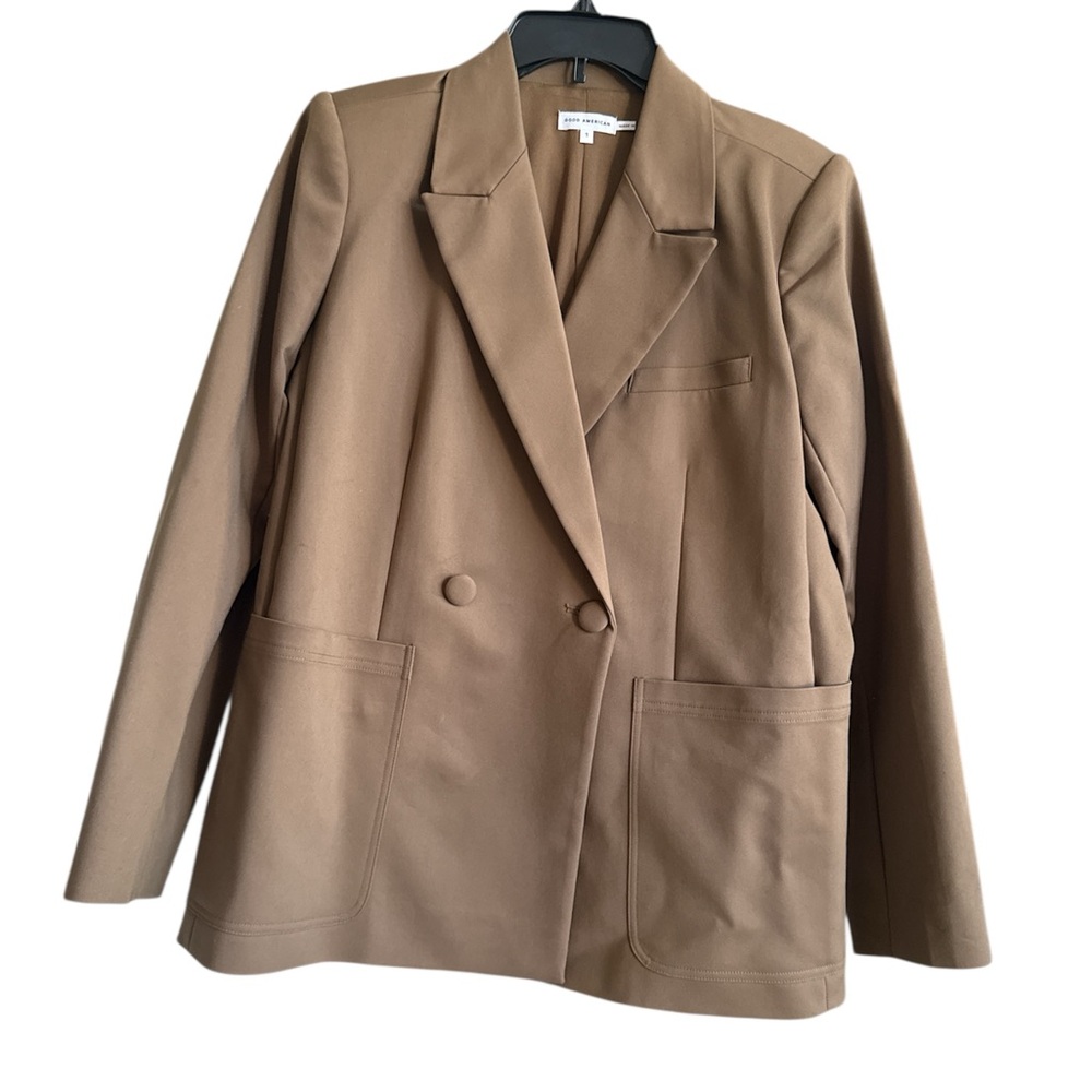 Good American Brown Double-Breasted Women's Blazer and pants set, size 1